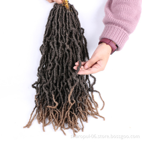 Faux locs 12inch 18inch 24inch length Synthetic Ombrewavy Faux locs Crochet hair braid